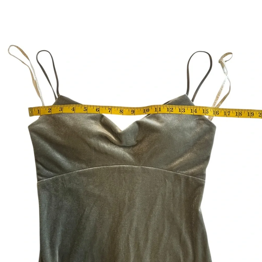 Jenny Yoo Saba Velvet Cowl Neck Slip Gown. Sage Green. Maxi Length. Size 2 - Picture 9 of 16